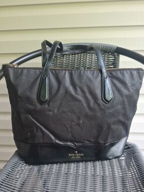 kate spade Black Nylon and Leather Tote